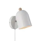 Nordlux Gaston Wandlamp Metaal en Hout Wit | Geschikt voor E27